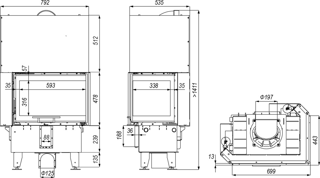 kaminnaya-topka-defro-home-intra-sm-bl-g-mini-razmery Каминная топка Defro Home Intra SM BL G MINI размеры