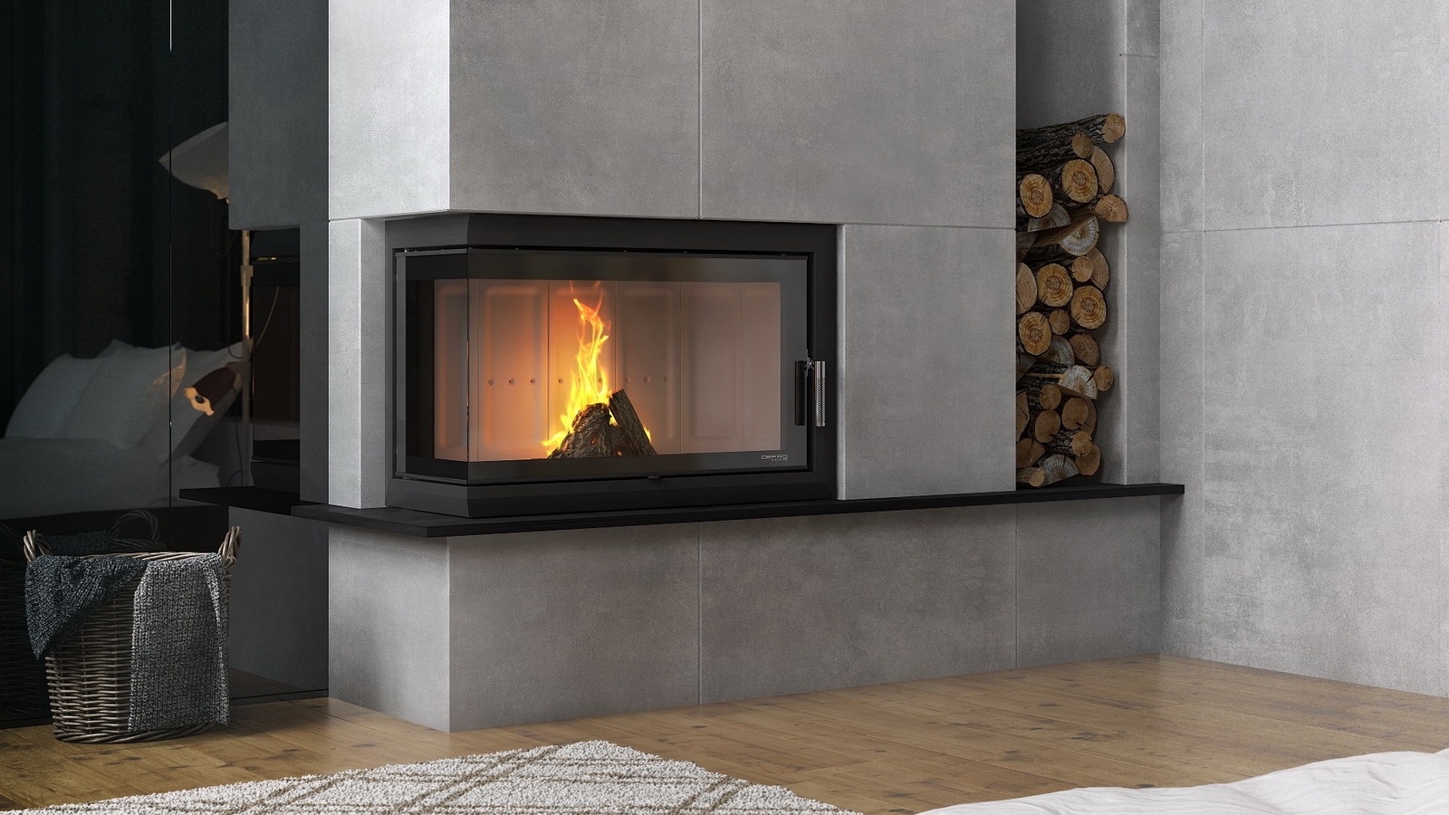kaminnaya-topka-defro-home-intra-sm-bl-mini-1 Каминная топка Defro Home Intra SM BL MINI в интерьере